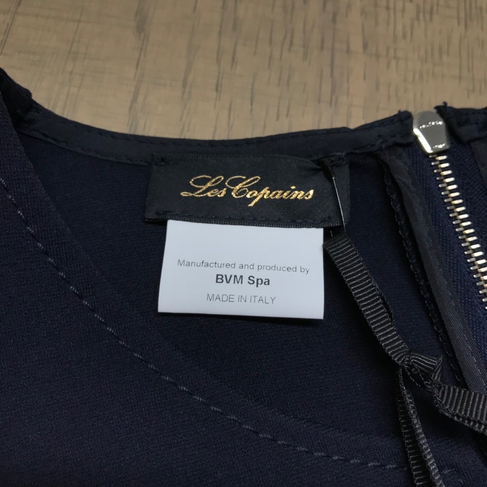 Les Copains Dress Womens Size 46 US 10-12 Navy Blue BVM Spa Sheath Back Zip NEW - Picture 6 of 16